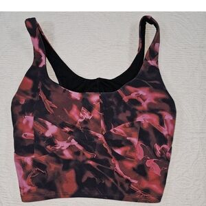 lululemon athletica Pink and Black Patterned Sports Bra